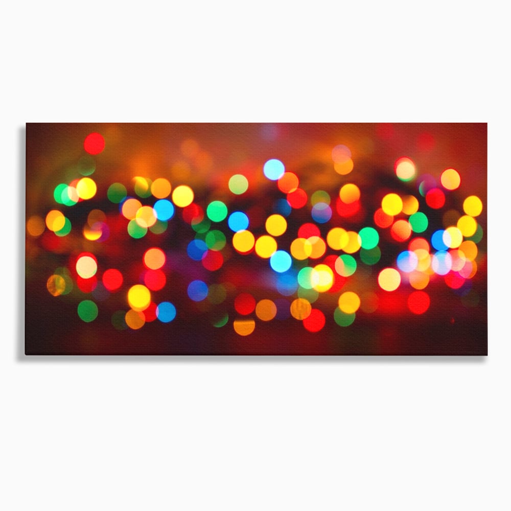 Tablou canvas cu tablou canvas cu lumini bokeh, fara rama, pe sasiu de lemn